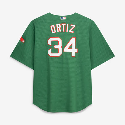 Men's Boston Red Sox David Ortiz Mitchell & Ness Kelly Green Big & Tall Cooperstown Collection Mesh Batting Practice Jersey