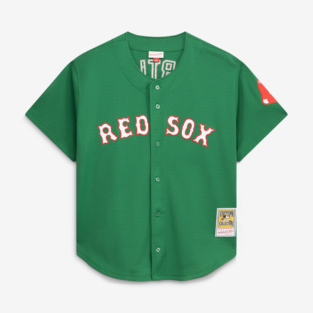 Men's Boston Red Sox David Ortiz Mitchell & Ness Kelly Green Cooperstown Collection Mesh Batting Practice Jersey