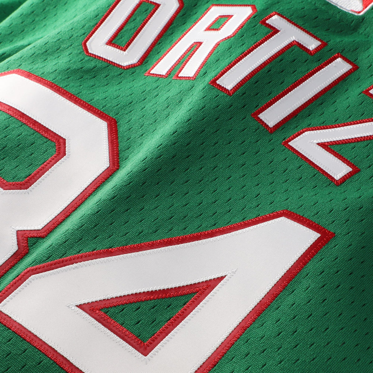 Men's Boston Red Sox David Ortiz Mitchell & Ness Kelly Green Cooperstown Collection Mesh Batting Practice Jersey