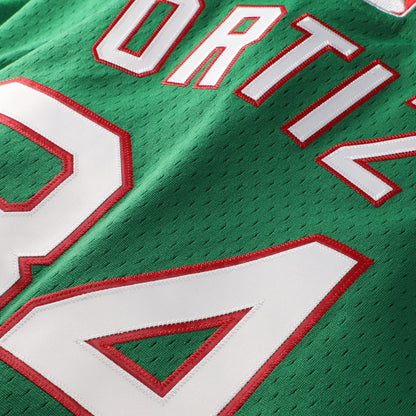 Men's Boston Red Sox David Ortiz Mitchell & Ness Kelly Green Cooperstown Collection Mesh Batting Practice Jersey