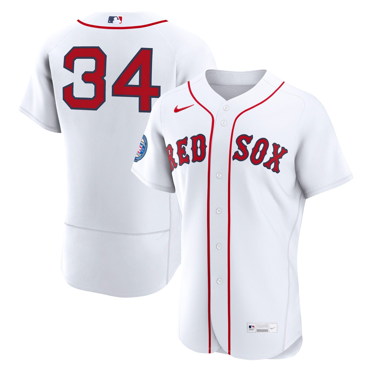 Men's Boston Red Sox David Ortiz Nike White Home Authentic Retired 2022 Hall of Fame Patch Jersey