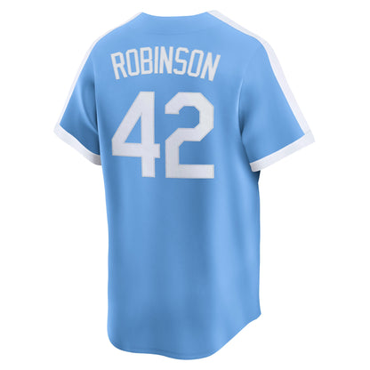 Men's Brooklyn Dodgers Jackie Robinson Nike Light Blue Cooperstown Collection Limited Jersey