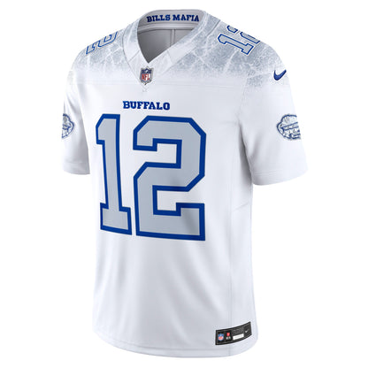 Men's Buffalo Bills Jim Kelly Nike White 2025 Rivalries Collection Stitched Limited Jersey