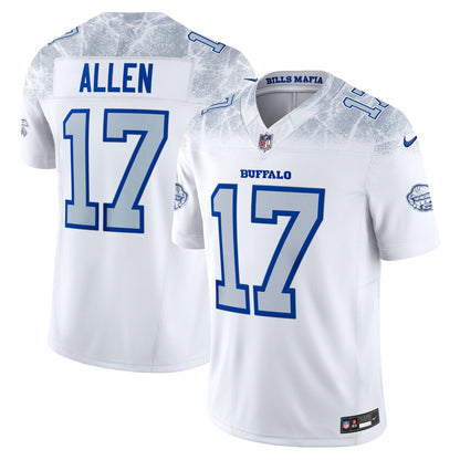 Men's Buffalo Bills Josh Allen Nike White 2025 Rivalries Collection Stitched Limited Jersey