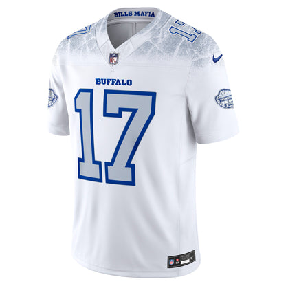 Men's Buffalo Bills Josh Allen Nike White 2025 Rivalries Collection Stitched Limited Jersey