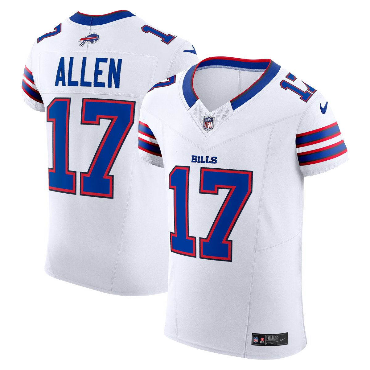 Men's Buffalo Bills Josh Allen Nike White Vapor F.U.S.E. Elite Jersey