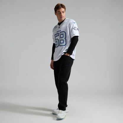 Men's Buffalo Bills Matt Milano Nike White 2025 Rivalries Collection Stitched Limited Jersey