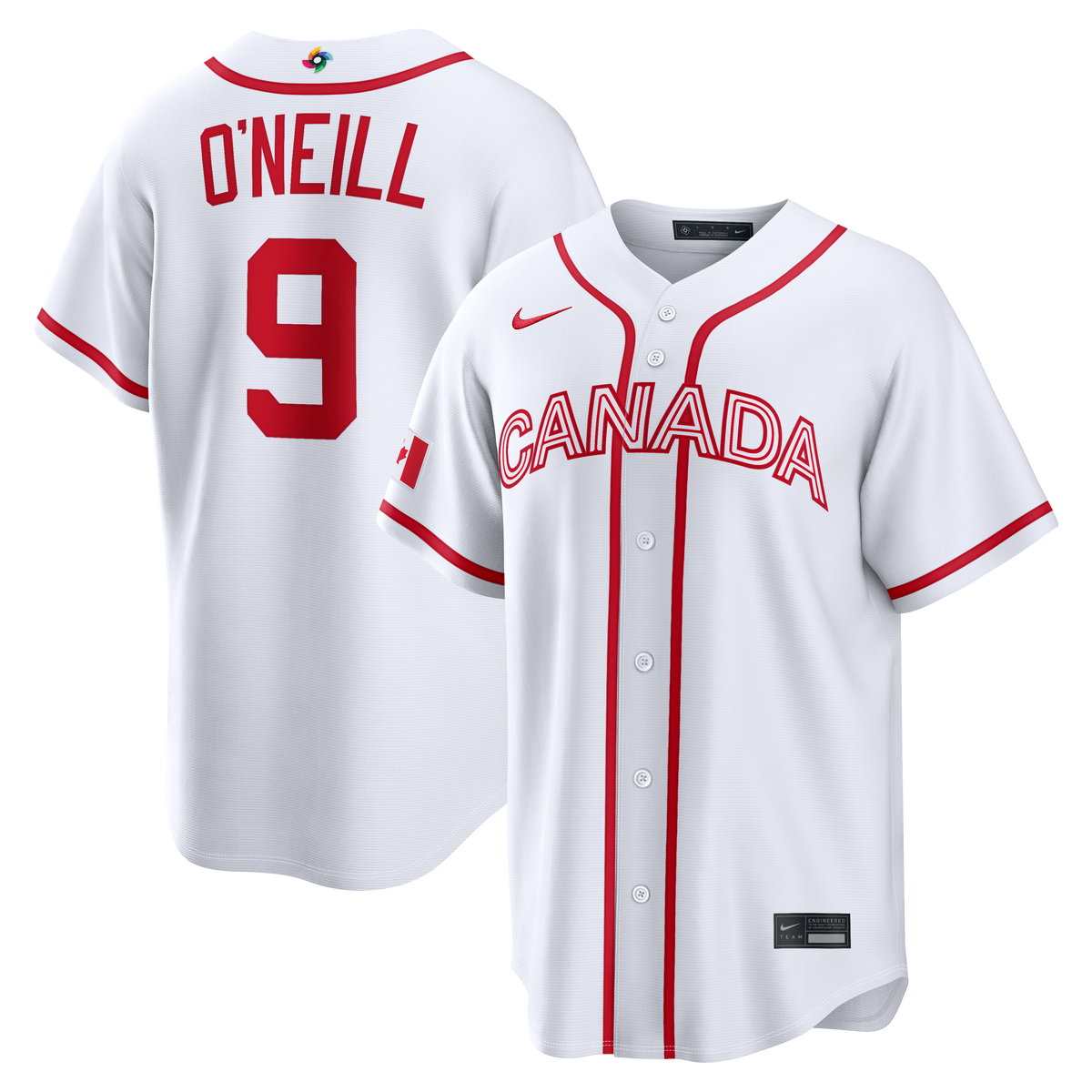 Men's Canada Baseball Tyler O&'Neill Nike White 2026 World Baseball Classic Home Stadium Jersey