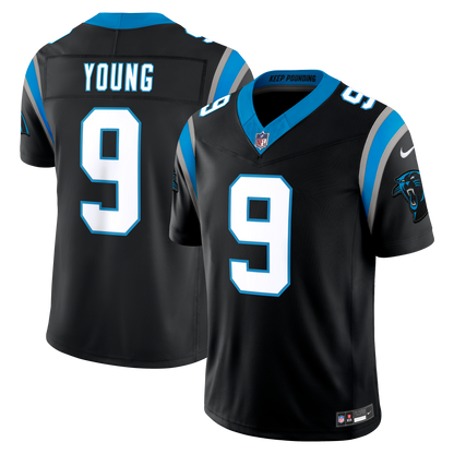 Men's Carolina Panthers Bryce Young Nike Black Team Vapor F.U.S.E. Stitched Limited Jersey