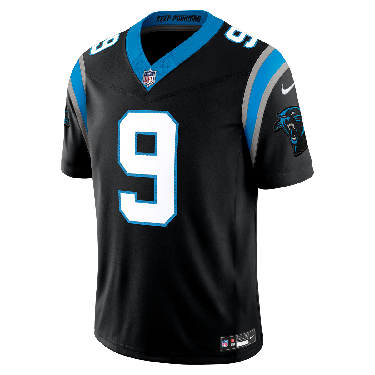 Men's Carolina Panthers Bryce Young Nike Black Team Vapor F.U.S.E. Stitched Limited Jersey