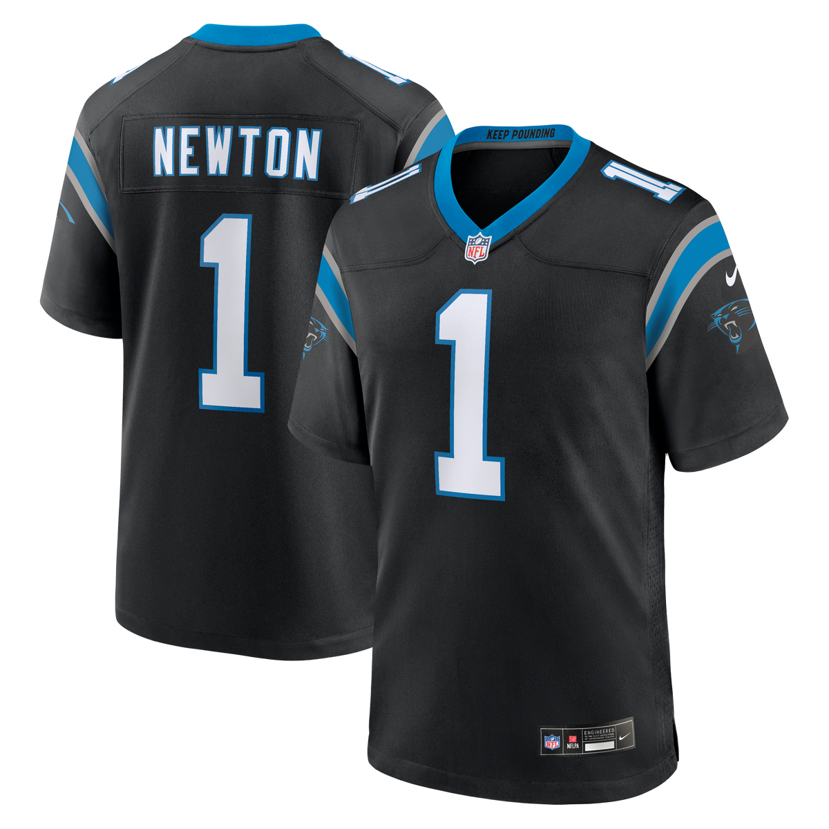 Men's Carolina Panthers Cam Newton Nike Black Team Retired Game Jersey