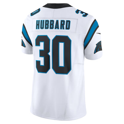 Men's Carolina Panthers Chuba Hubbard Nike White Vapor F.U.S.E. Limited Jersey