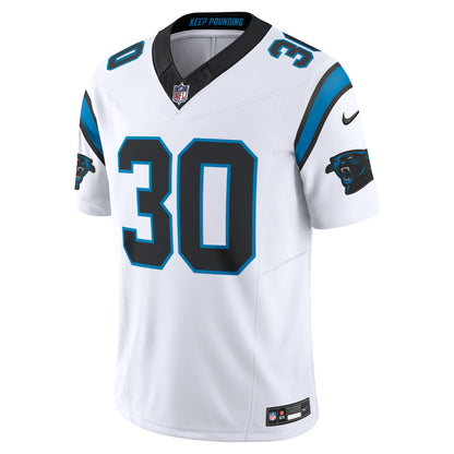 Men's Carolina Panthers Chuba Hubbard Nike White Vapor F.U.S.E. Limited Jersey