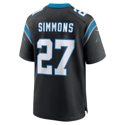 Men's Carolina Panthers Isaiah Simmons Nike Black Team Game Jersey