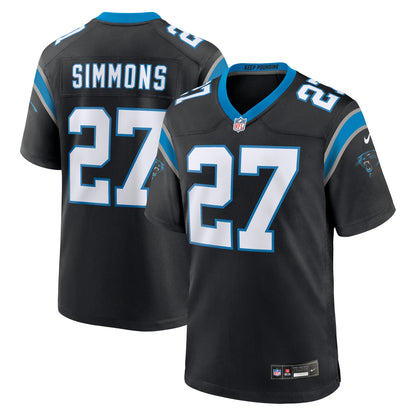 Men's Carolina Panthers Isaiah Simmons Nike Black Team Game Jersey