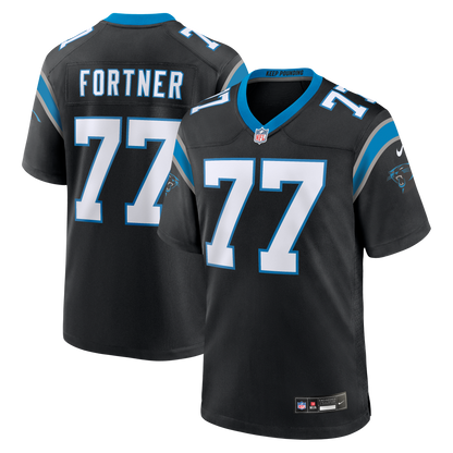 Men's Carolina Panthers Luke Fortner Nike Black Team Game Jersey