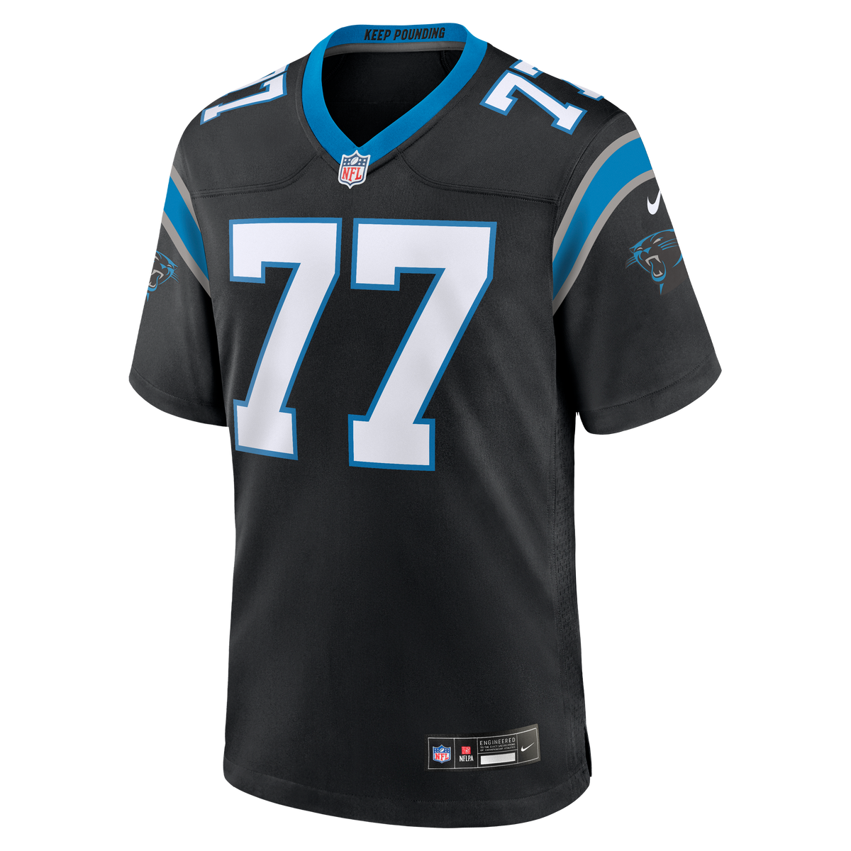 Men's Carolina Panthers Luke Fortner Nike Black Team Game Jersey