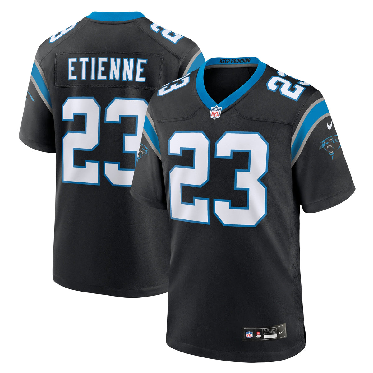 Men's Carolina Panthers Trevor Etienne Nike Black Team Game Jersey