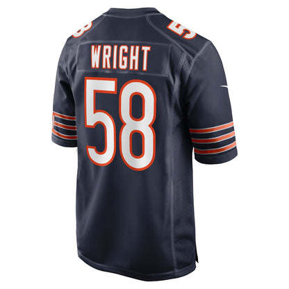 Men's Chicago Bears Darnell Wright Nike Navy Game Jersey