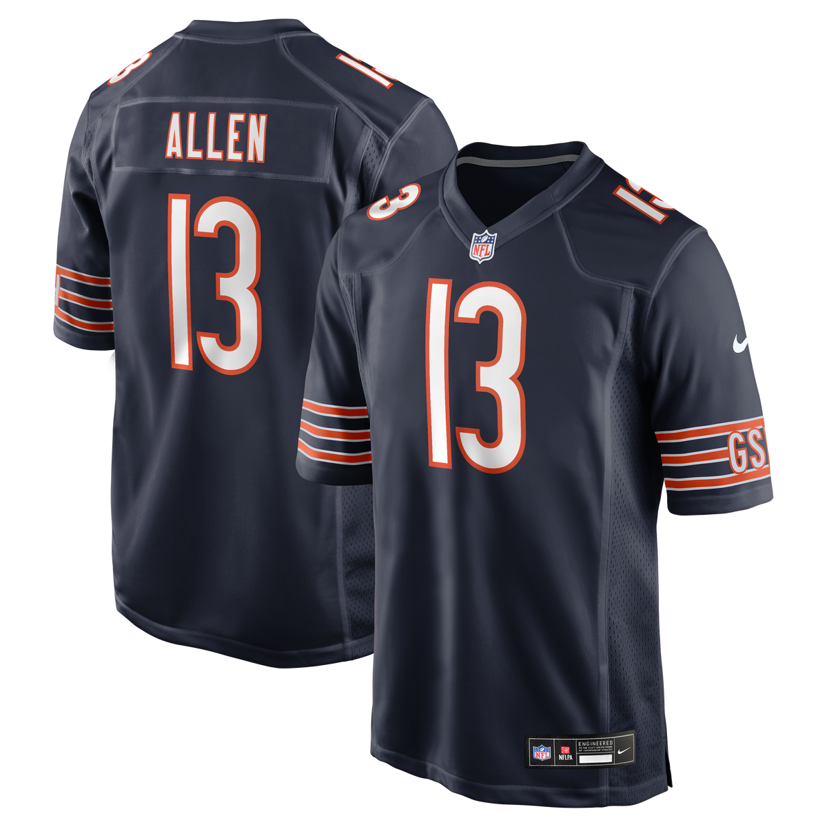Men's Chicago Bears Keenan Allen Nike Navy Team Game Jersey