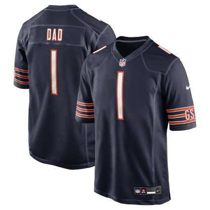 Men's Chicago Bears Number 1 Dad Nike Navy Game Jersey