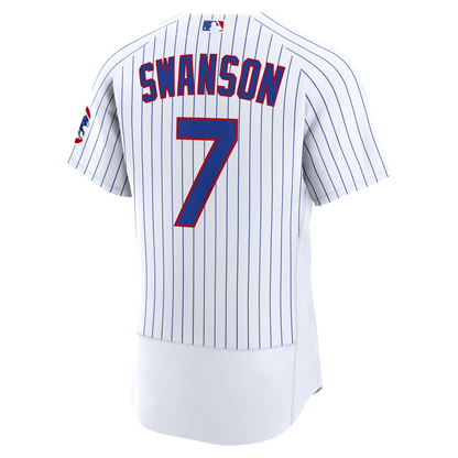 Men's Chicago Cubs Dansby Swanson Nike White Home Authentic Jersey