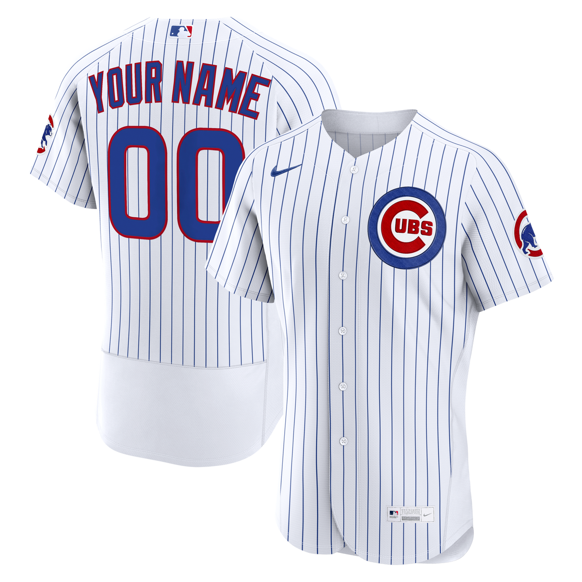 Men's Chicago Cubs Nike White Home Authentic Custom Jersey