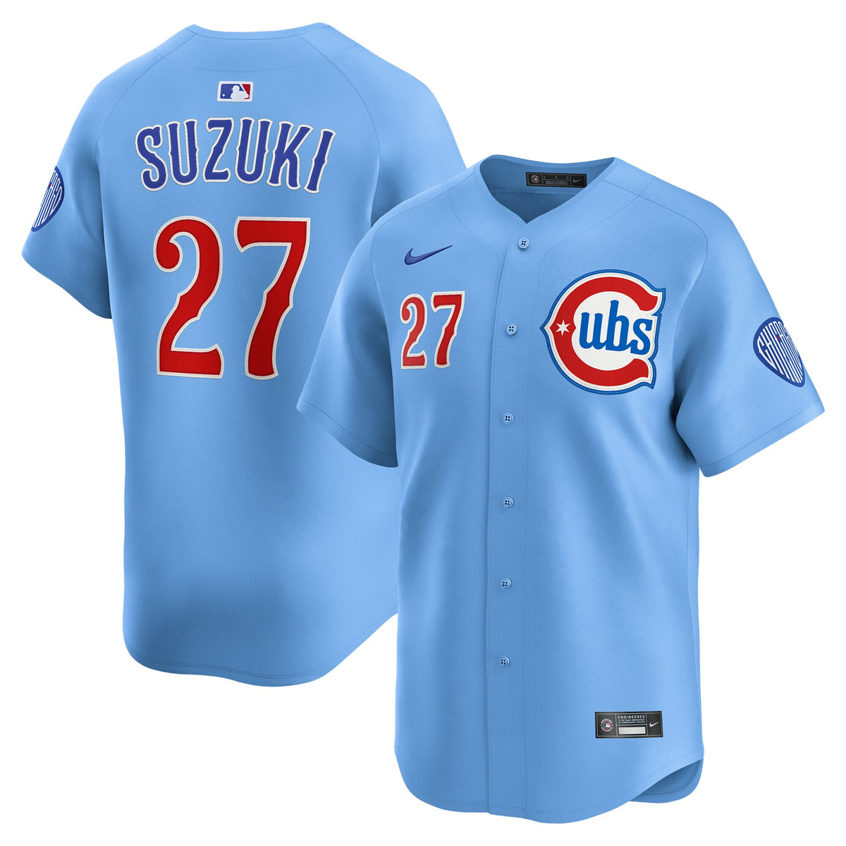 Men's Chicago Cubs Seiya Suzuki Nike Light Blue 2nd Alternate Limited Player Jersey