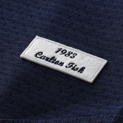 Men's Chicago White Sox Carlton Fisk Mitchell & Ness Navy Authentic Batting Practice Jersey