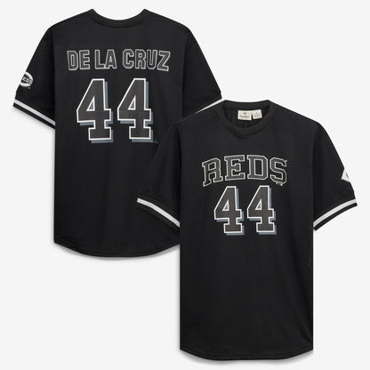 Men's Cincinnati Reds Elly De La Cruz Fanatics Black/White Big & Tall Heavyweight Mesh Jersey