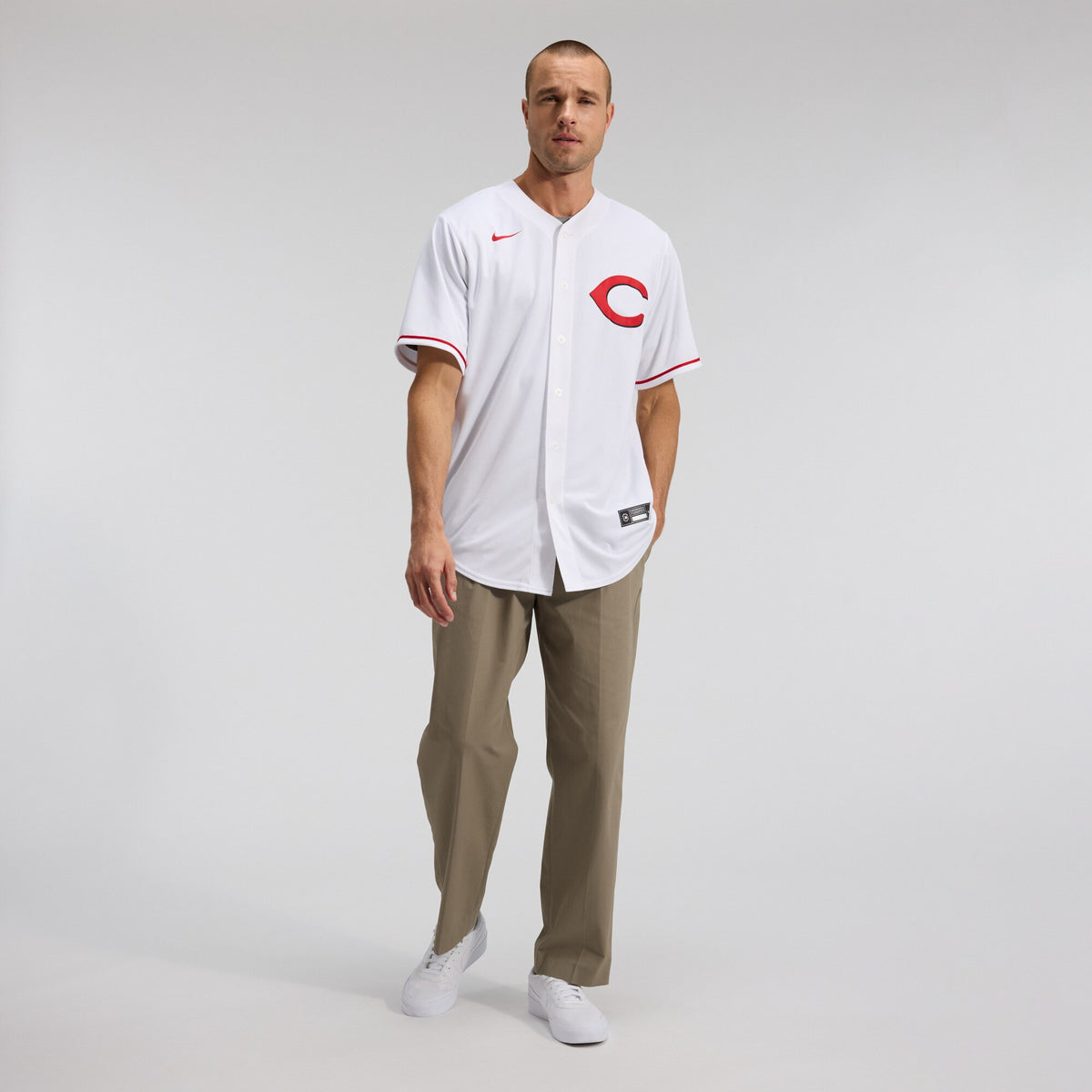 Men's Cincinnati Reds Elly De La Cruz Nike White Alternate 2 Replica Jersey