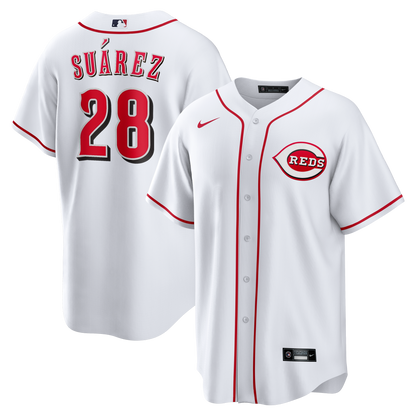 Men's Cincinnati Reds Eugenio Suí¡rez Nike White Home Replica Jersey