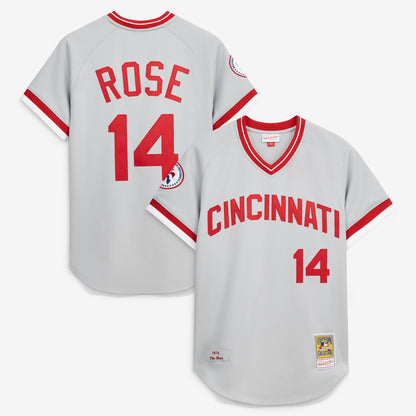 Men's Cincinnati Reds Pete Rose Mitchell & Ness Gray 1976 Authentic Jersey