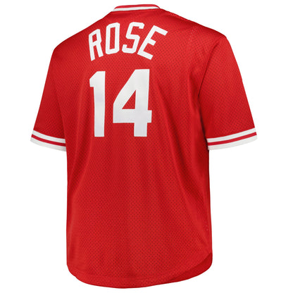 Men's Cincinnati Reds Pete Rose Mitchell & Ness Red 1984 Cooperstown Collection Mesh Pullover Jersey