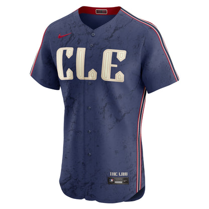 Men's Cleveland Guardians Nike Navy City Connect Elite Jersey