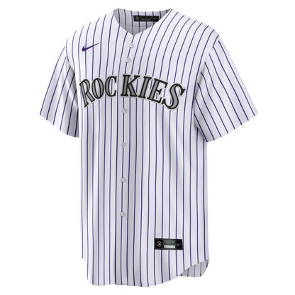 Men's Colorado Rockies Mickey Moniak Nike White Home Replica Jersey