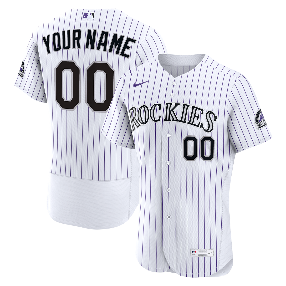 Men's Colorado Rockies Nike White Home Authentic Custom Jersey