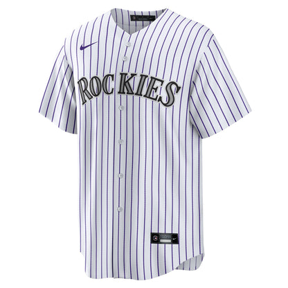 Men's Colorado Rockies Tyler Freeman Nike White Home Replica Jersey