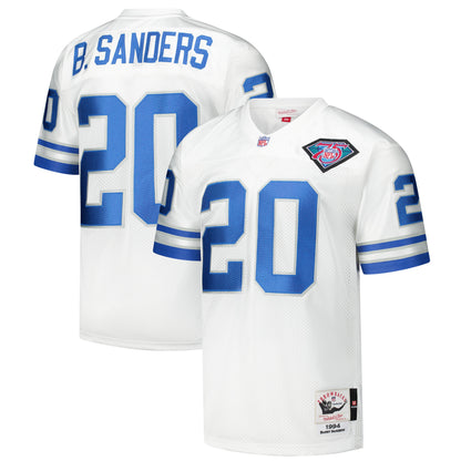 Men's Detroit Lions 1994 Barry Sanders Mitchell & Ness White Authentic Throwback Retired Player Jersey