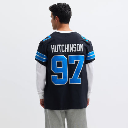 Men's Detroit Lions Aidan Hutchinson Nike Black Alternate Vapor F.U.S.E. Elite Jersey