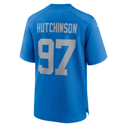 Men's Detroit Lions Aidan Hutchinson Nike Blue Alternate Game Jersey
