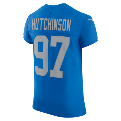 Men's Detroit Lions Aidan Hutchinson Nike Blue Alternate Vapor F.U.S.E. Elite Jersey