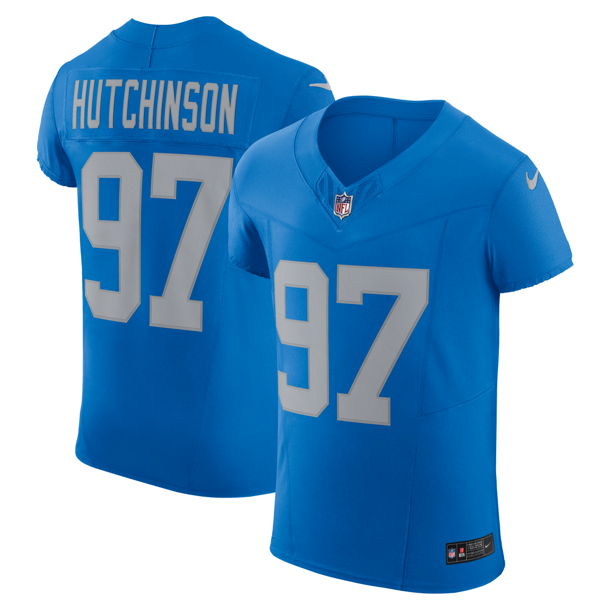 Men's Detroit Lions Aidan Hutchinson Nike Blue Alternate Vapor F.U.S.E. Elite Jersey