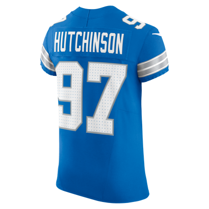 Men's Detroit Lions Aidan Hutchinson Nike Blue Team Vapor F.U.S.E. Elite Jersey