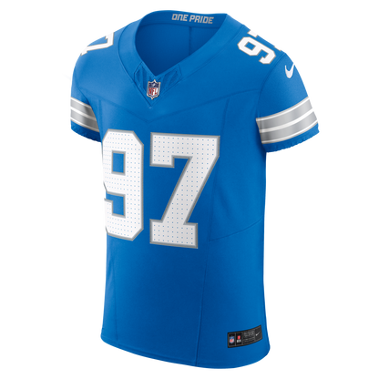 Men's Detroit Lions Aidan Hutchinson Nike Blue Team Vapor F.U.S.E. Elite Jersey