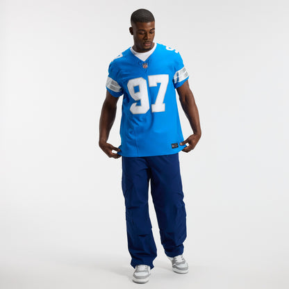 Men's Detroit Lions Aidan Hutchinson Nike Blue Team Vapor F.U.S.E. Elite Jersey