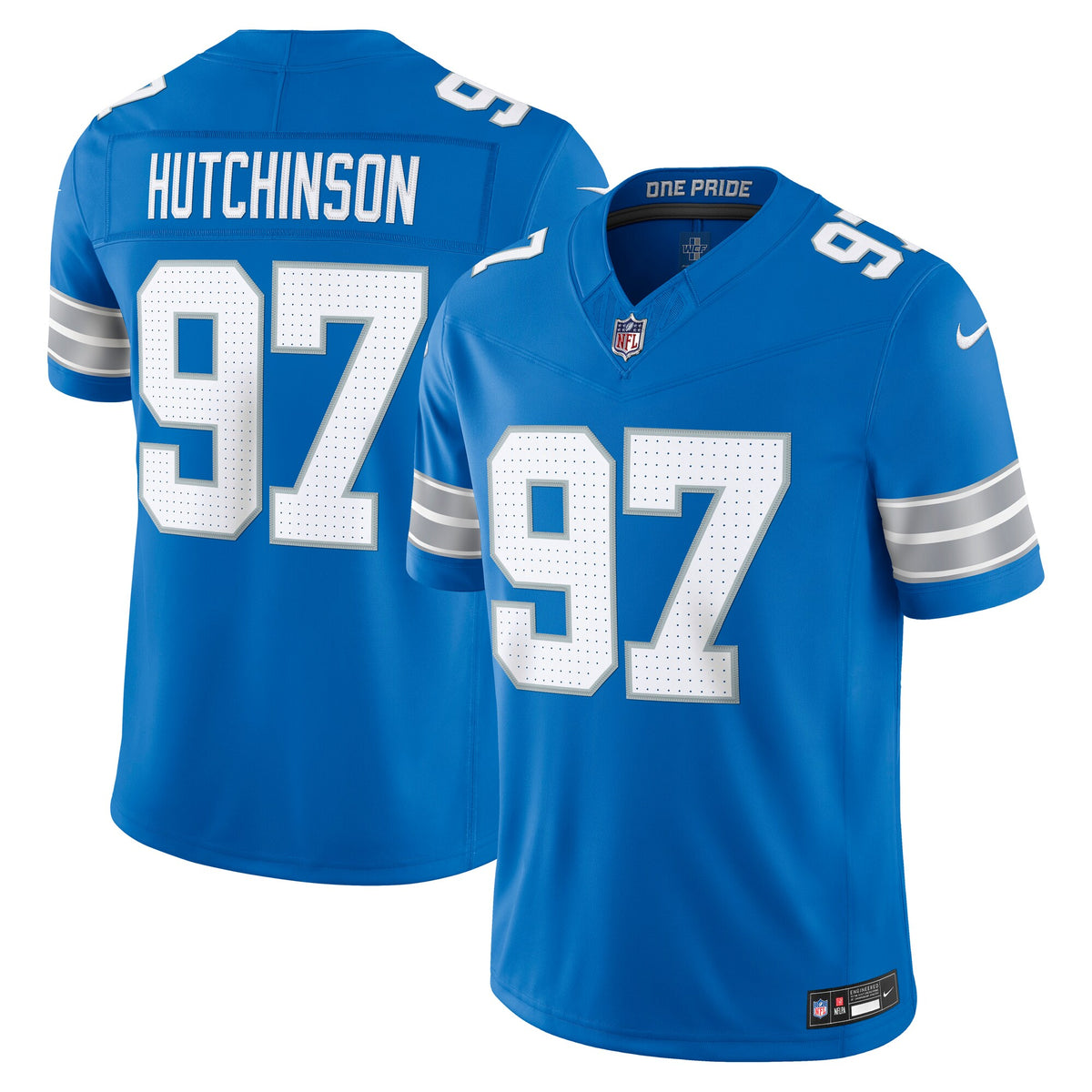 Men's Detroit Lions Aidan Hutchinson Nike Blue Team Vapor F.U.S.E. Stitched Limited Jersey