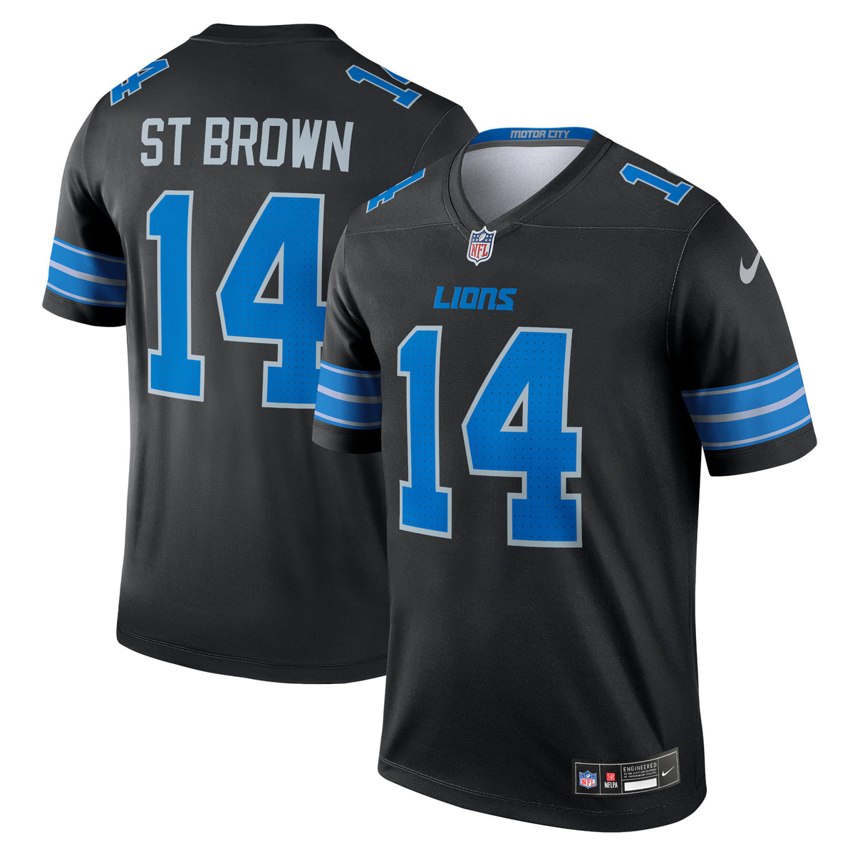 Men's Detroit Lions Amon-Ra St. Brown Nike Black Legend Player Performance Top