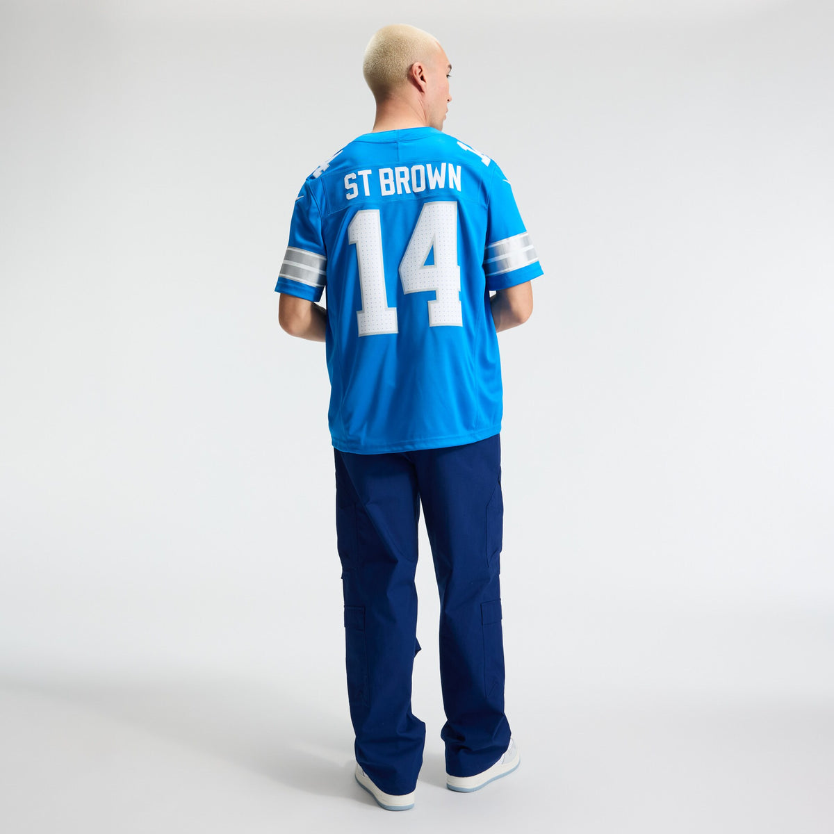 Men's Detroit Lions Amon-Ra St. Brown Nike Blue Team Vapor F.U.S.E. Stitched Limited Jersey