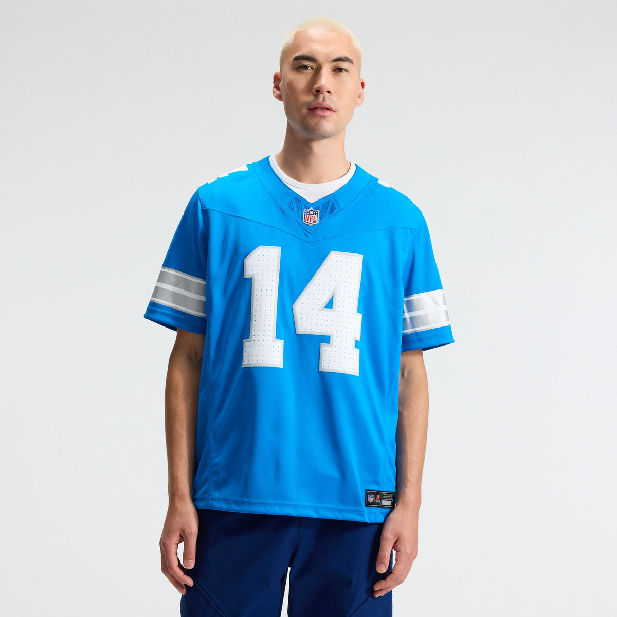 Men's Detroit Lions Amon-Ra St. Brown Nike Blue Team Vapor F.U.S.E. Stitched Limited Jersey
